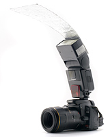 External Flash with foil covered bounce card
