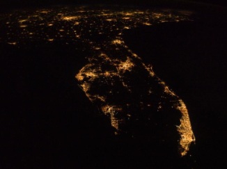 Lights at night in Florida, Dec. 2010, taken by Exp. 26 on the ISS.